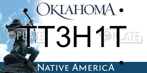 TT3H1T Oklahoma License Plate