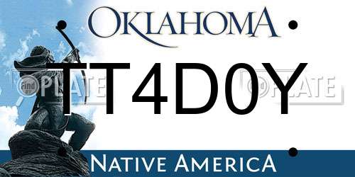 TT4D0Y Oklahoma License Plate