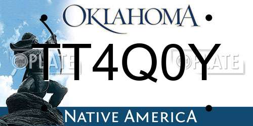 TT4Q0Y Oklahoma License Plate