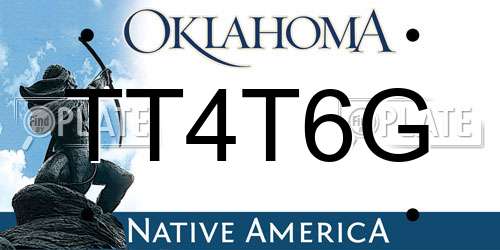 TT4T6G Oklahoma License Plate