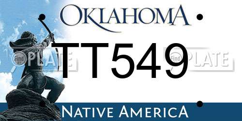 TT549 Oklahoma License Plate