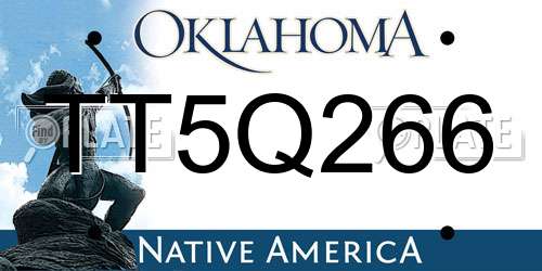 TT5Q266 Oklahoma License Plate