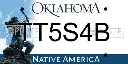 TT5S4B Oklahoma License Plate