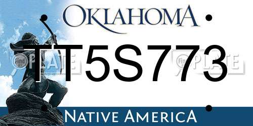 TT5S773 Oklahoma License Plate