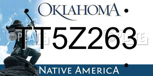 TT5Z263 Oklahoma License Plate