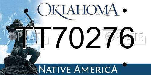 TT70276 Oklahoma License Plate