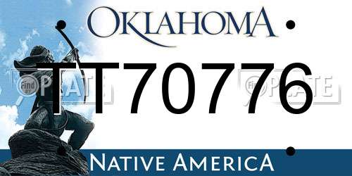 TT70776 Oklahoma License Plate