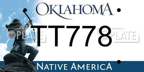 TT778 Oklahoma License Plate