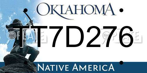 TT7D276 Oklahoma License Plate