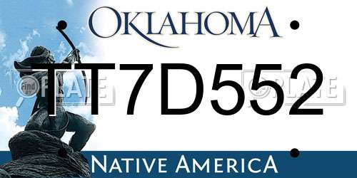 TT7D552 Oklahoma License Plate