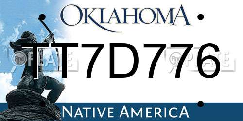 TT7D776 Oklahoma License Plate
