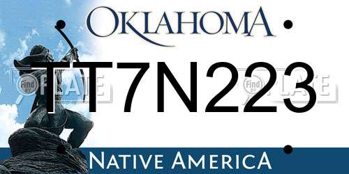 TT7N223 Oklahoma License Plate