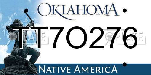 TT7O276 Oklahoma License Plate