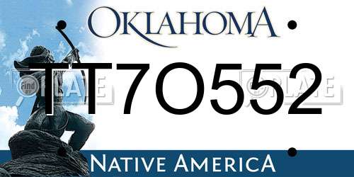 TT7O552 Oklahoma License Plate