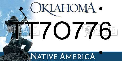 TT7O776 Oklahoma License Plate