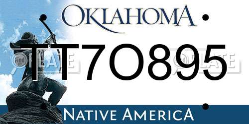 TT7O895 Oklahoma License Plate