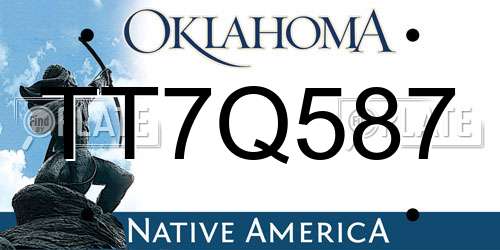 TT7Q587 Oklahoma License Plate