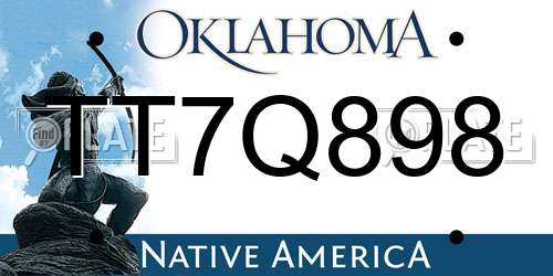 TT7Q898 Oklahoma License Plate