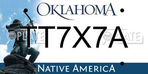TT7X7A Oklahoma License Plate
