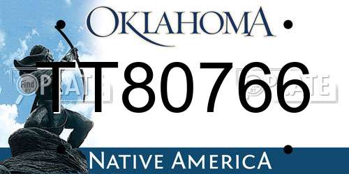 TT80766 Oklahoma License Plate