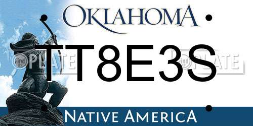 TT8E3S Oklahoma License Plate