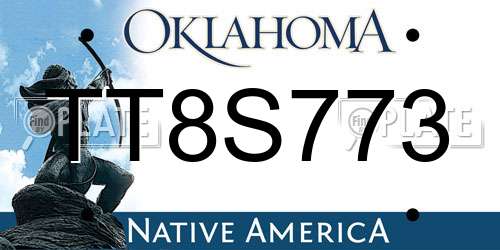TT8S773 Oklahoma License Plate