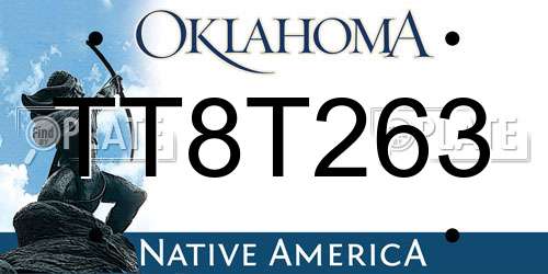 TT8T263 Oklahoma License Plate