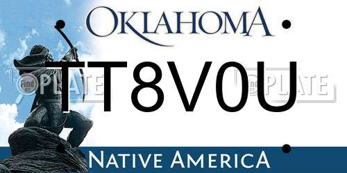 TT8V0U Oklahoma License Plate