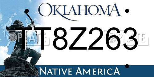 TT8Z263 Oklahoma License Plate