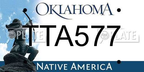 TTA577 Oklahoma License Plate