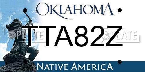 TTA82Z Oklahoma License Plate