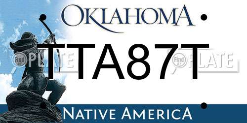 TTA87T Oklahoma License Plate