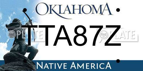 TTA87Z Oklahoma License Plate