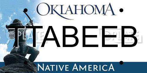 TTABEEB Oklahoma License Plate