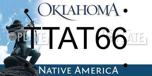 TTAT66 Oklahoma License Plate