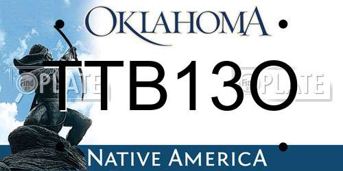 TTB13O Oklahoma License Plate
