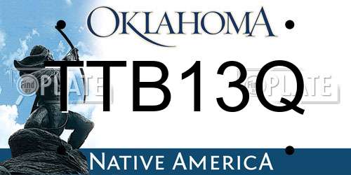 TTB13Q Oklahoma License Plate