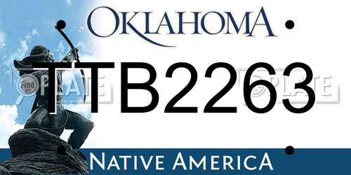 TTB2263 Oklahoma License Plate