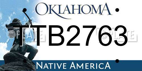TTB2763 Oklahoma License Plate