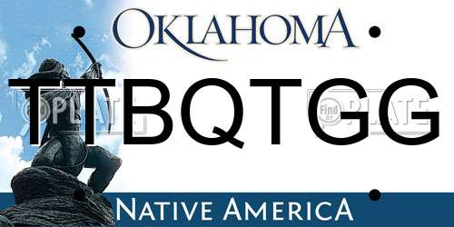 TTBQTGG Oklahoma License Plate