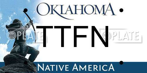 TTFN Oklahoma License Plate