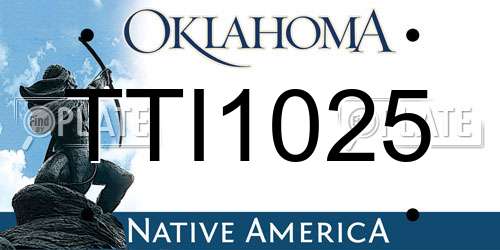 TTI1025 Oklahoma License Plate