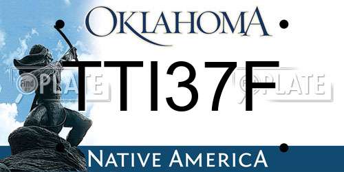 TTI37F Oklahoma License Plate