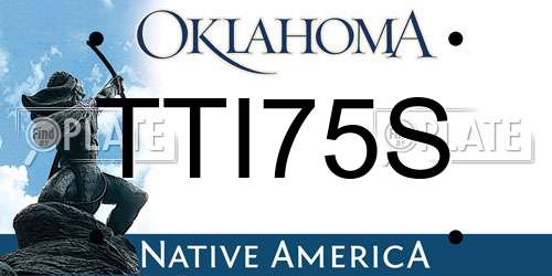 TTI75S Oklahoma License Plate