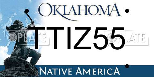 TTIZ55 Oklahoma License Plate