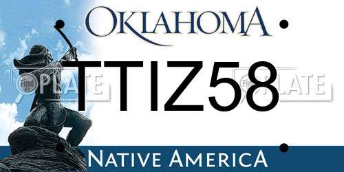TTIZ58 Oklahoma License Plate