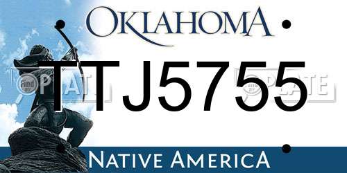 TTJ5755 Oklahoma License Plate