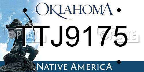 TTJ9175 Oklahoma License Plate