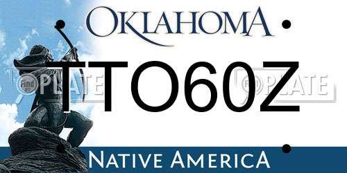TTO60Z Oklahoma License Plate