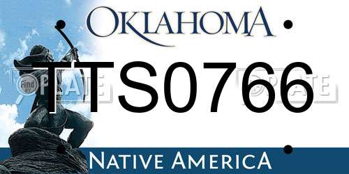 TTS0766 Oklahoma License Plate